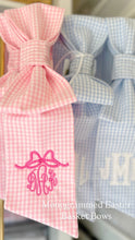 Load image into Gallery viewer, Blue Gingham Basket Bow
