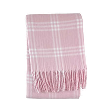 Load image into Gallery viewer, WINDOW PANE CHECK FLANNEL CRIB BLANKET - PINK/WHITE