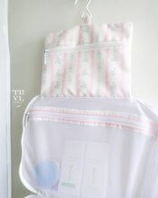 Load image into Gallery viewer, PINK RIBBON FLORAL BUNDLE UP HANGING TOILETRY BAG