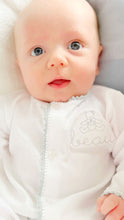 Load image into Gallery viewer, Pixie Lily Blue Jersey Footy Romper