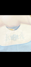 Load image into Gallery viewer, Light Blue Gingham Boy Bubble w/White Collar