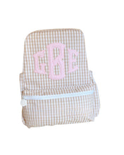 Load image into Gallery viewer, KHAKI GINGHAM BACKPACKER