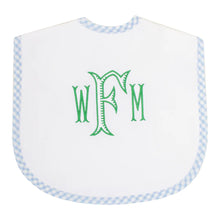 Load image into Gallery viewer, Blue Gingham Pique Medium Bib