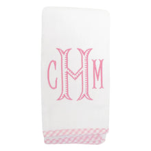 Load image into Gallery viewer, Pink Gingham Trim Burp Cloth