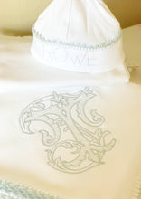 Load image into Gallery viewer, Pixie Lily Blue Jersey Receiving Blanket