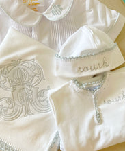 Load image into Gallery viewer, Pixie Lily Blue Jersey Receiving Blanket