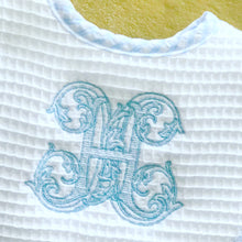 Load image into Gallery viewer, Blue Gingham Pique Medium Bib