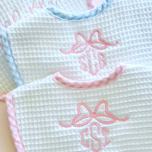 Load image into Gallery viewer, Blue Gingham Pique Medium Bib