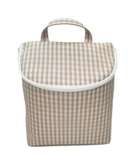 Load image into Gallery viewer, GINGHAM KHAKI TAKE AWAY LUNCH BAG