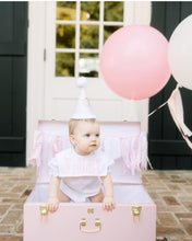 Load image into Gallery viewer, Girl White Bubble Square Collar w/Lt. Pink Trim