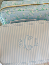 Load image into Gallery viewer, BLUE PIMLICO STRIPE BUNDLE UP HANGING TOILETRY BAG