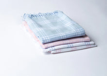 Load image into Gallery viewer, WINDOW PANE CHECK FLANNEL CRIB BLANKET - PINK/WHITE