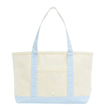 Load image into Gallery viewer, MIST GINGHAM ON THE GO MEDIUM TOTE