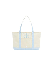 Load image into Gallery viewer, MIST GINGHAM ON THE GO MEDIUM TOTE
