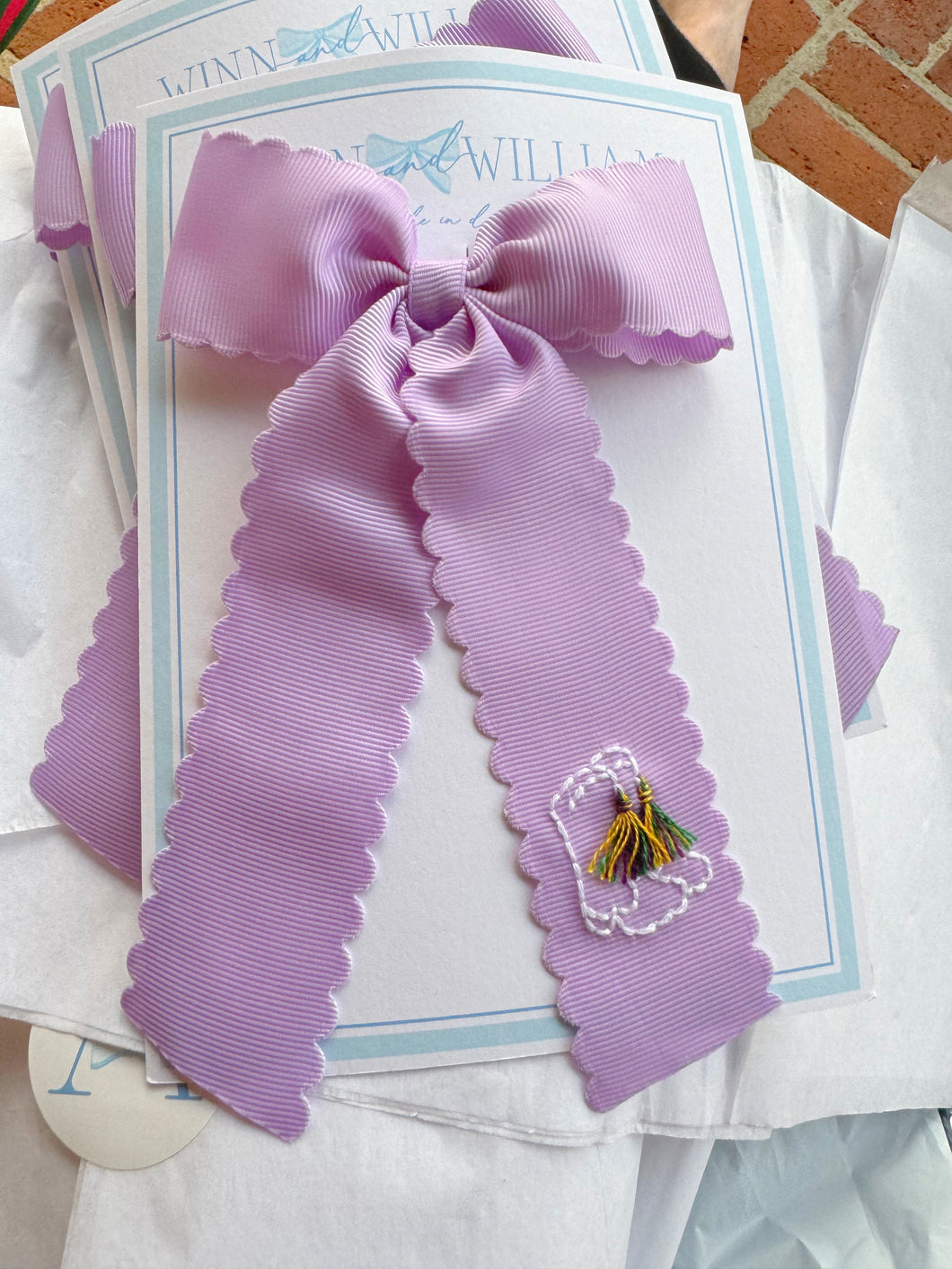 Lavender Mardi Gras Bow