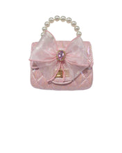 Load image into Gallery viewer, Pink Bowtie Shiny Quilted Purse