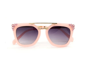 Pink Crystallized Gold Bar Sunglasses