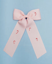 Load image into Gallery viewer, Medium Pink Candy Cane Village Bow