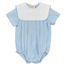 Load image into Gallery viewer, Baby Blue Boy Bubble w/ White Square Collar