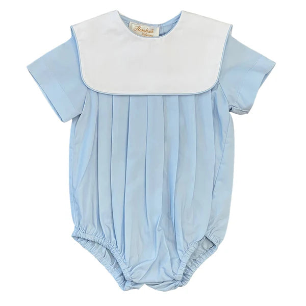 Baby Blue Boy Bubble w/ White Square Collar