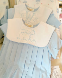 Baby Blue Boy Bubble w/ White Square Collar