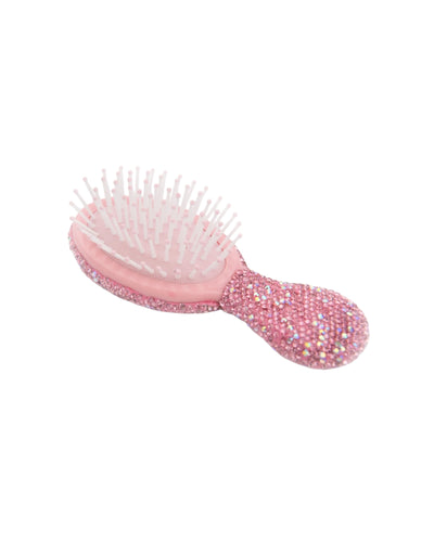 Bari Lynn Small Pink Crystal Hair Brush