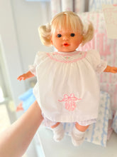 Load image into Gallery viewer, Lilly Baby Doll in Monogrammed White Dress