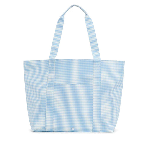 MIST BLUE GINGHAM JUMBO X-LARGE TOTE