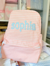 Load image into Gallery viewer, Taffy Pink Gingham Backpack