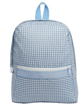 Load image into Gallery viewer, Gingham Backpack Medium Baby Blue