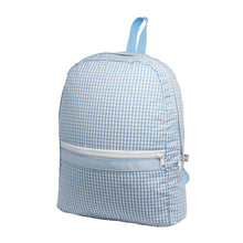 Load image into Gallery viewer, Gingham Backpack Medium Baby Blue