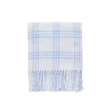 Load image into Gallery viewer, Blue Windopane Flannel Crib Blanket