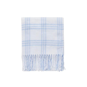 Blue Windopane Flannel Crib Blanket