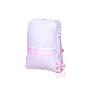 Light Pink Seersucker Small Backpack