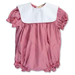 Red Gingham Girl Bubble w/Collar