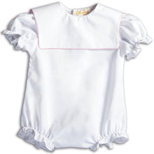 Load image into Gallery viewer, Girl White Bubble Square Collar w/Lt. Pink Trim
