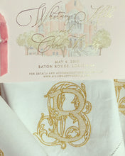Load image into Gallery viewer, Monogrammed White Linen Hemstitched Napkin