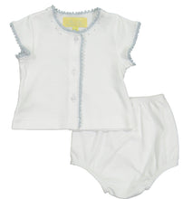 Load image into Gallery viewer, Pixie Lily Blue Jersey Crib Set