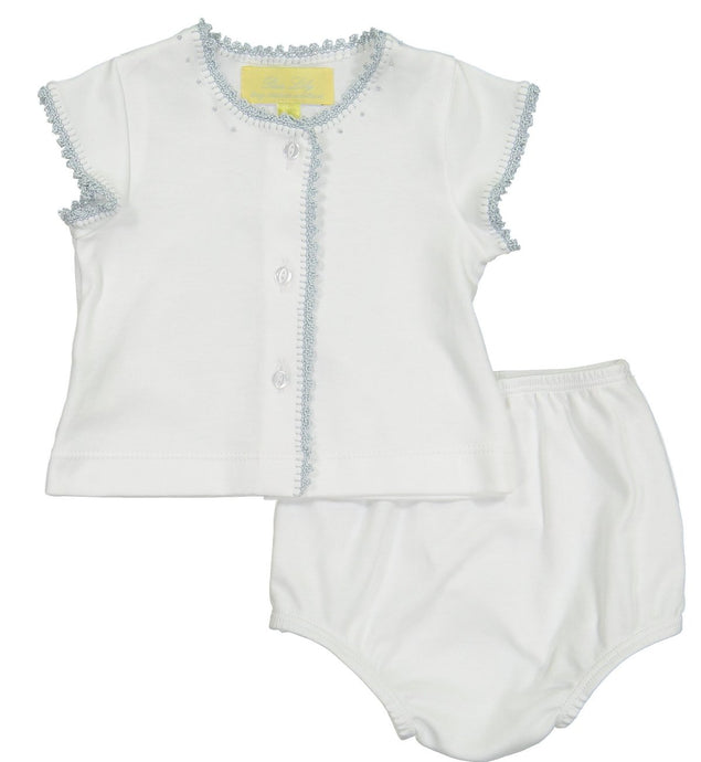 Pixie Lily Blue Jersey Crib Set