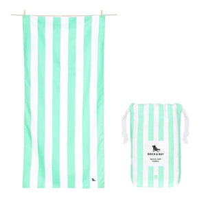 DOCK & BAY | BEACH TOWEL - LARGE | NARRABEEN GREEN CABANA STRIPE