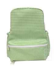 Load image into Gallery viewer, Leaf Green Gingham Backpack