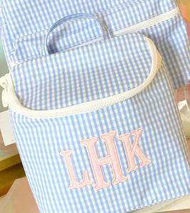 Sky Blue Gingham Lunch Tote