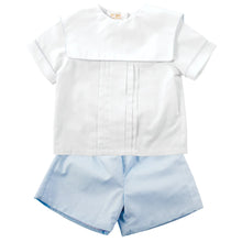 Load image into Gallery viewer, Square Collar Short Set w/light blue trim
