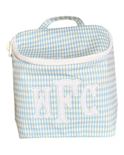 Load image into Gallery viewer, Mist Blue Gingham Take Away Lunch Bag