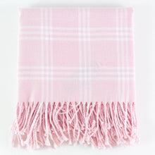 Load image into Gallery viewer, Pink Windowpane Flannel Crib Blanket