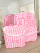 Load image into Gallery viewer, Pink Gingham Backpack