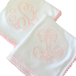 Pixie Lily Pink Jersey Receiving Blanket