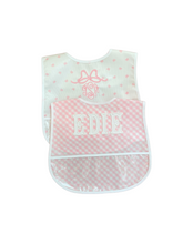 Load image into Gallery viewer, Pink Gingham Laminated Bib