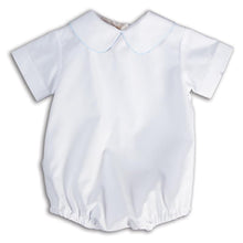 Load image into Gallery viewer, White Boy Bubble w/Baby Blue Trim