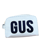Load image into Gallery viewer, Mist Blue Gingham Stowaway Bag